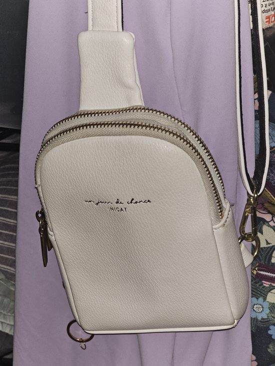 Inicat Handbags - Inicat White Crossbody Sling Bag with Dual Zips